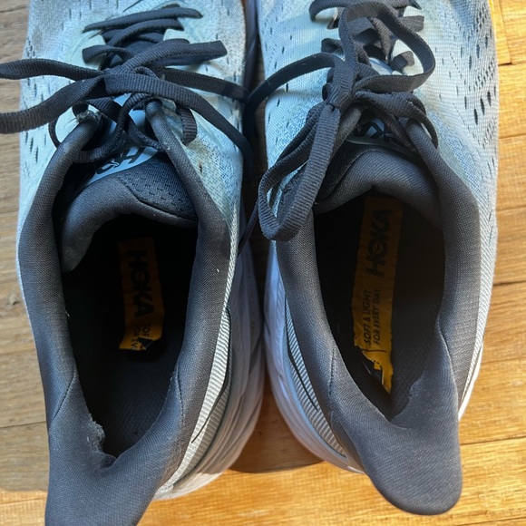 Hoka One One Clifton 8 Size 11D Men’s Gray and Orange - Picture 7 of 9